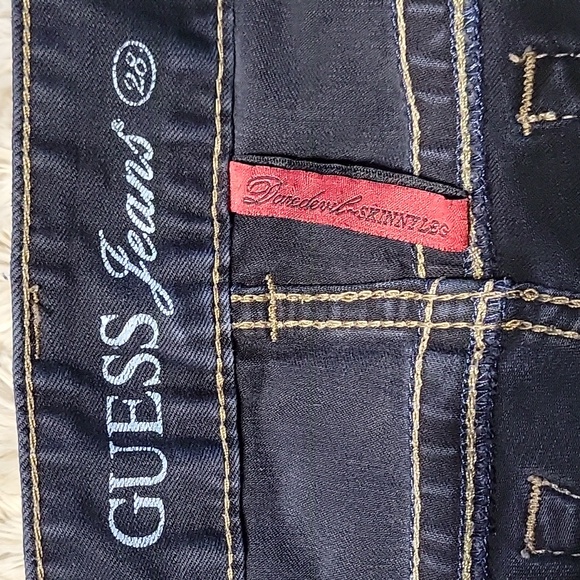 Guess Navy Jeans Skinny Leg Sz 28 - Picture 3 of 10